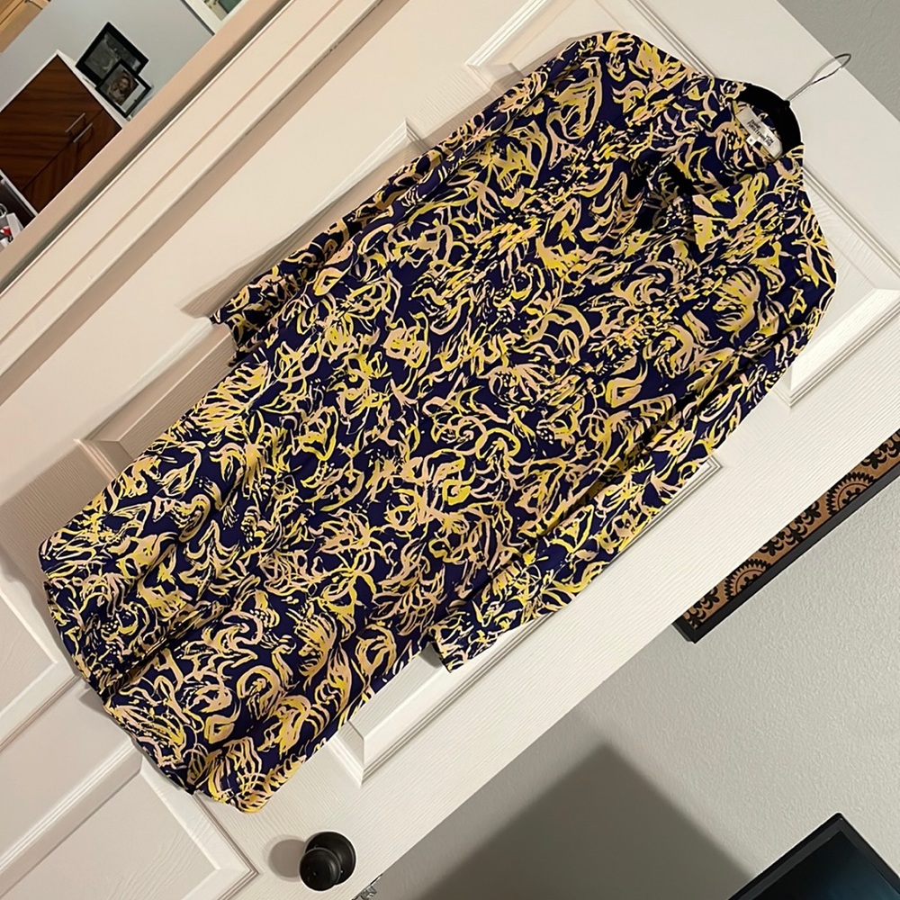 DVF 100% silk shirt dress